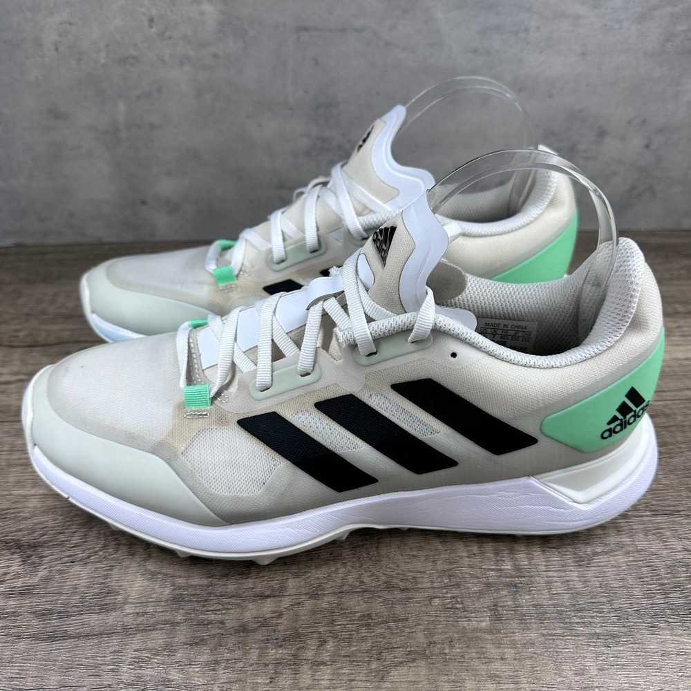 Adidas~Men's~Zone Dox 2.2 Field Hockey White/Black/Green Sneakers~Size 7.5